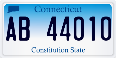 CT license plate AB44010