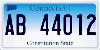 CT license plate AB44012