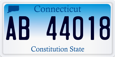 CT license plate AB44018