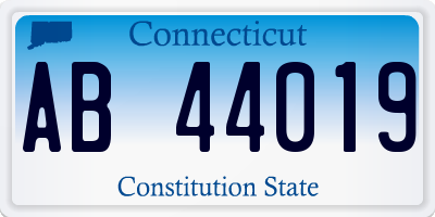 CT license plate AB44019