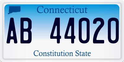 CT license plate AB44020