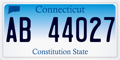 CT license plate AB44027