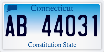 CT license plate AB44031