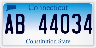 CT license plate AB44034