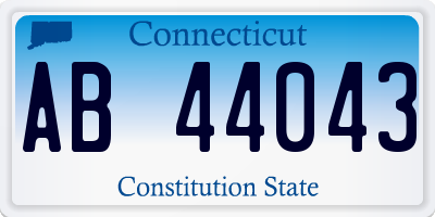 CT license plate AB44043