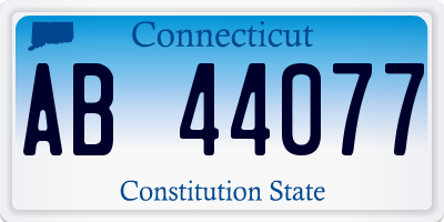 CT license plate AB44077