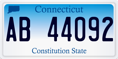 CT license plate AB44092