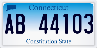 CT license plate AB44103