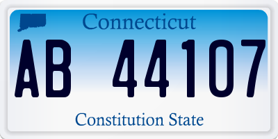 CT license plate AB44107