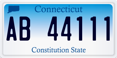 CT license plate AB44111