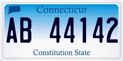 CT license plate AB44142