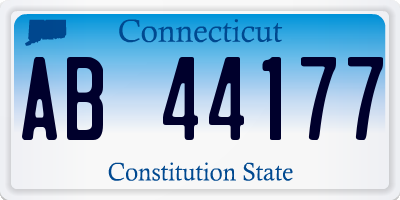 CT license plate AB44177