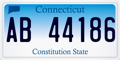 CT license plate AB44186