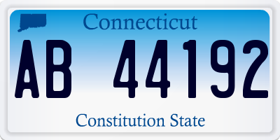 CT license plate AB44192