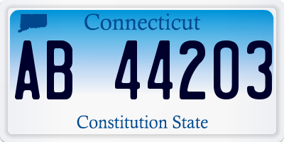 CT license plate AB44203