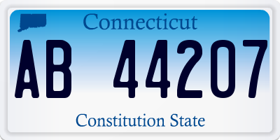 CT license plate AB44207