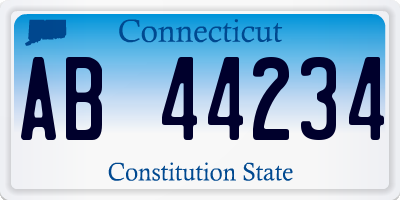 CT license plate AB44234