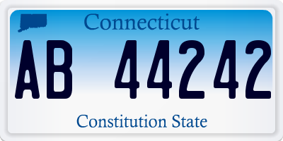 CT license plate AB44242