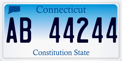 CT license plate AB44244