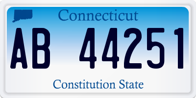 CT license plate AB44251