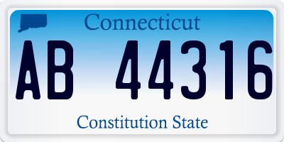 CT license plate AB44316