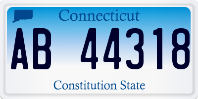 CT license plate AB44318