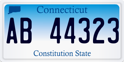 CT license plate AB44323