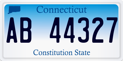 CT license plate AB44327