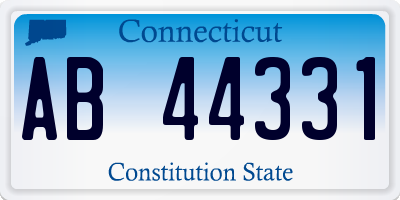 CT license plate AB44331