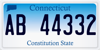 CT license plate AB44332