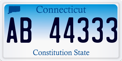 CT license plate AB44333