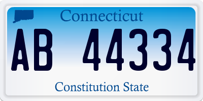 CT license plate AB44334