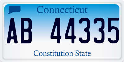 CT license plate AB44335