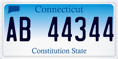 CT license plate AB44344