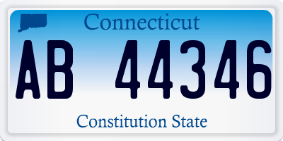 CT license plate AB44346