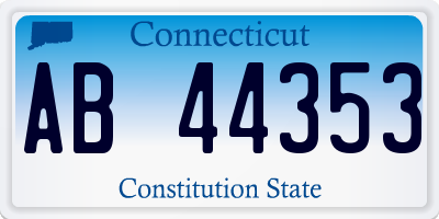 CT license plate AB44353
