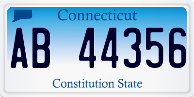 CT license plate AB44356