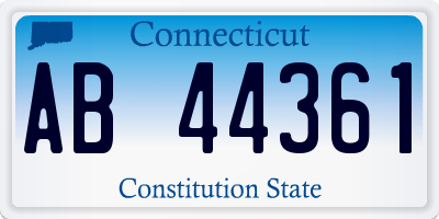 CT license plate AB44361