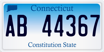 CT license plate AB44367