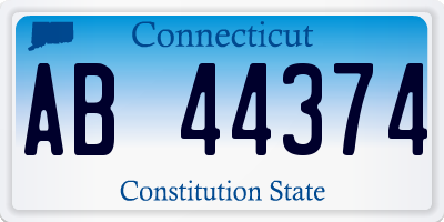 CT license plate AB44374