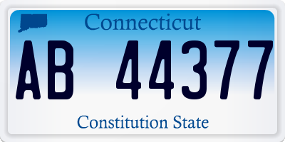 CT license plate AB44377