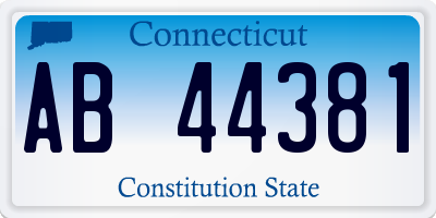 CT license plate AB44381