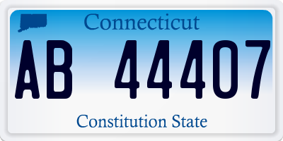 CT license plate AB44407