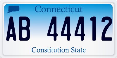 CT license plate AB44412
