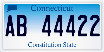 CT license plate AB44422