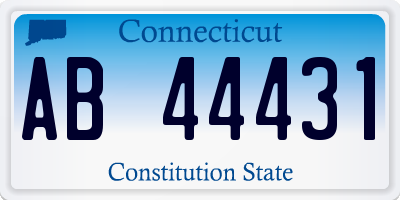 CT license plate AB44431