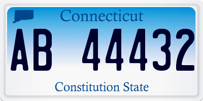 CT license plate AB44432