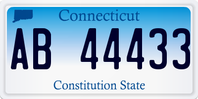 CT license plate AB44433