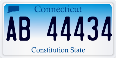 CT license plate AB44434