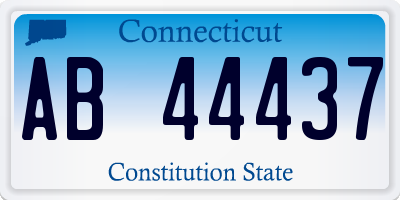 CT license plate AB44437